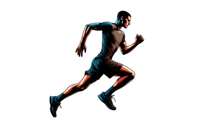 Fototapeta na wymiar Illustration of running man