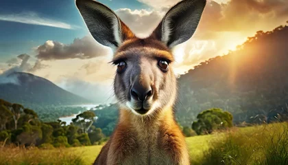 Schilderijen op glas kangaroo. camera photos high quality picture . high quality photo © blackdiamond67