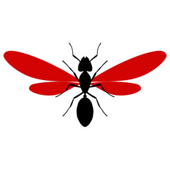 Ant silhouette icon. Vector image