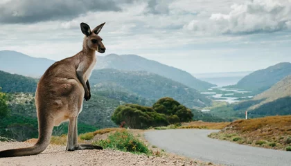 Fotobehang kangaroo. camera photos high quality picture . high quality photo © blackdiamond67