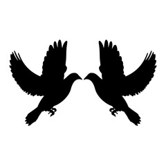 Pigeon silhouette illustration. Vector Image