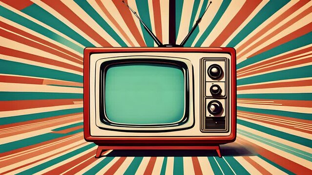Effetto rumore statico sul vecchio televisore vintage, stanza retr&ograve;