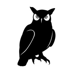 Owl Bird Silhouette. Vector image