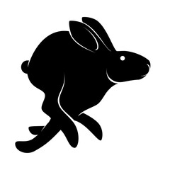 Rabbit animal silhouette. Flat image