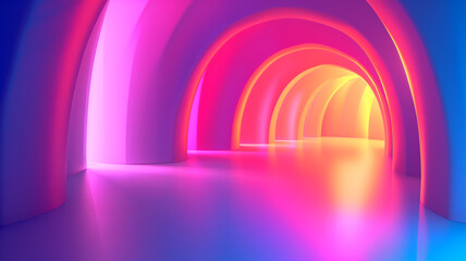 Vibrant gradient, minimalist concept, innovative background with copy space, clean 3D image, - obrazy, fototapety, plakaty