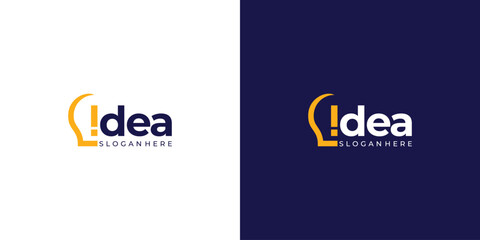 Creative Wordmark Idea Logo. Light Bulb Inside the Word Idea with Modern Minimalist Style. Letter Idea Logo Icon Symbol Vector Design Inspiration.