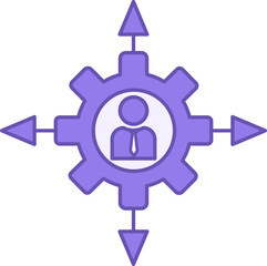 Color Icon Guidance. Vector Icon of a Director Leading a Campaign. Chief, Boss, Administrator, Manager. Business and Human Resources Management Concept