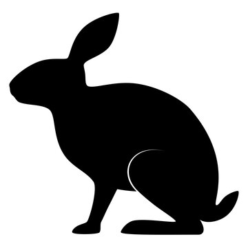 Rabbit animal silhouette. Vector image
