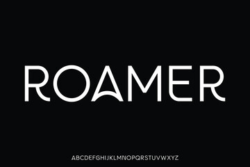 Modern creative sans serif alphabet display font vector. Adventure roamer typeface © Asenbayu