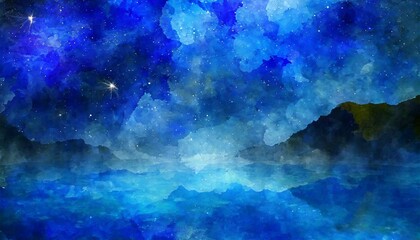 Obraz na płótnie Canvas 夢の風景_夜の海と空