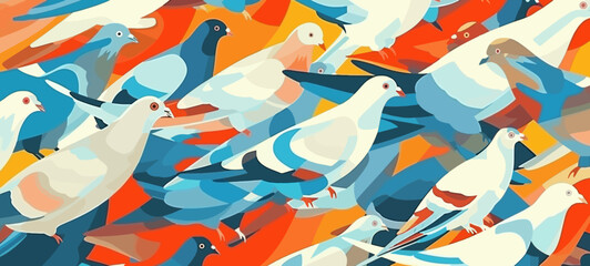 Colorful Pigeon Illustration