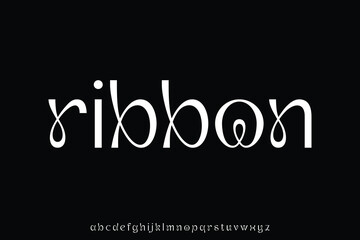 Unique decorative ribbon style alphabet display font vector illustration © Asenbayu