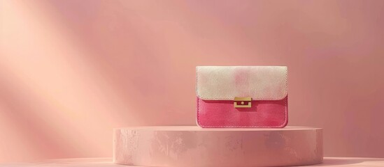 Pink Handbag on Podium: A Minimalist and Elegant Product Display