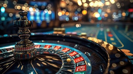 Roulette game on a wide angle lens - obrazy, fototapety, plakaty