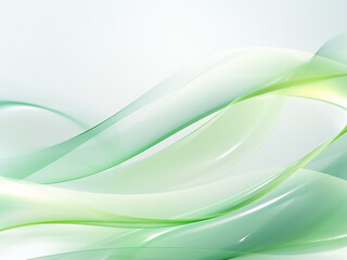 Green background with Ribbons. AI Generation.