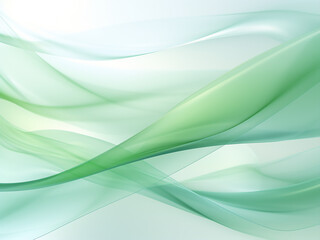 Abstract Ribbons green background. AI Generation.