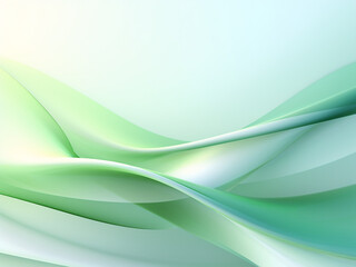 Artistic Ribbons green background. AI Generation.