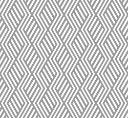 Vector seamless texture. Modern geometric background. Grid with broken lines. - 761612106