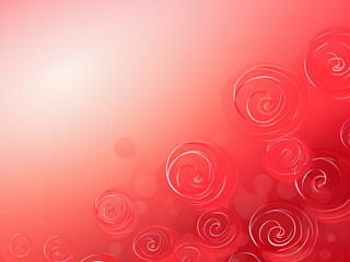 Abstract illustration featuring spirals and swirls on a red background. AI Generation.
