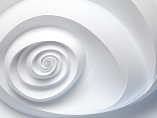 Geometric spirals and swirls on a white background. AI Generation.