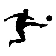 Soccer player silhouette. Vector image
