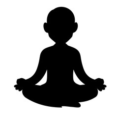 Businessman meditation silhouette. Vector image