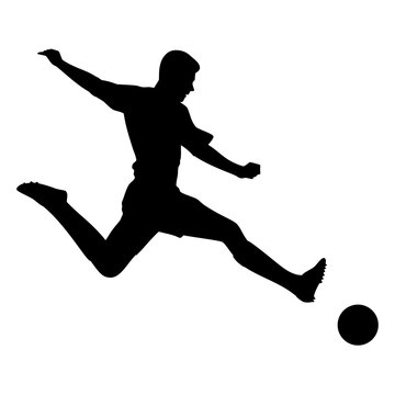 Soccer player silhouette. Vector image
