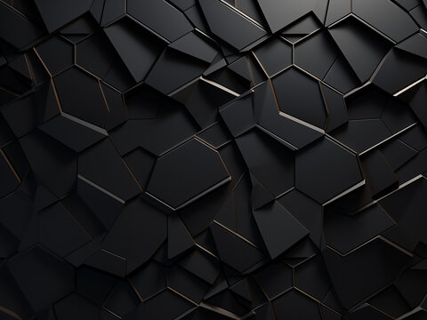 Tessellated design on black. AI Generation.