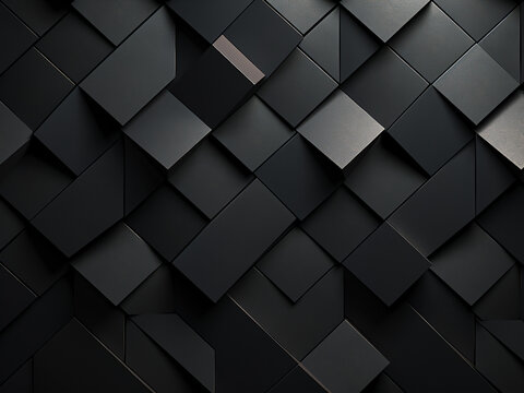 Tessellation image, black backdrop. AI Generation.