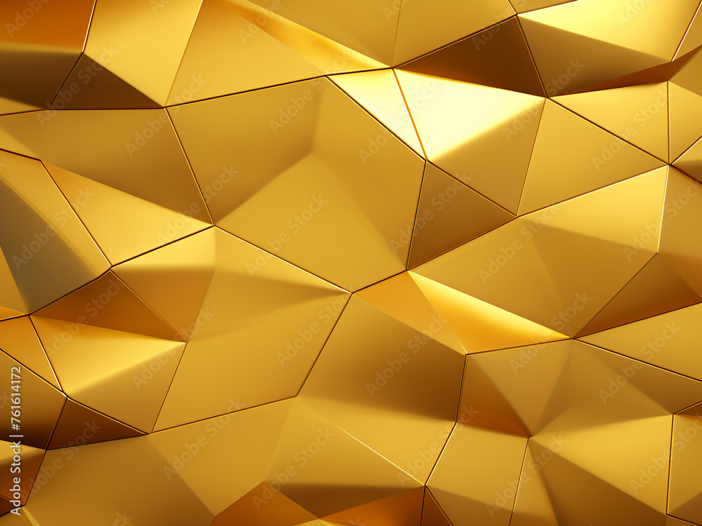 Wall mural gleaming tessellation art: a striking image featuring a gold background. ai generation.