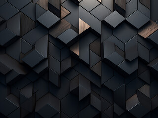 Dark backdrop adorned with intricate tessellations. AI Generation.