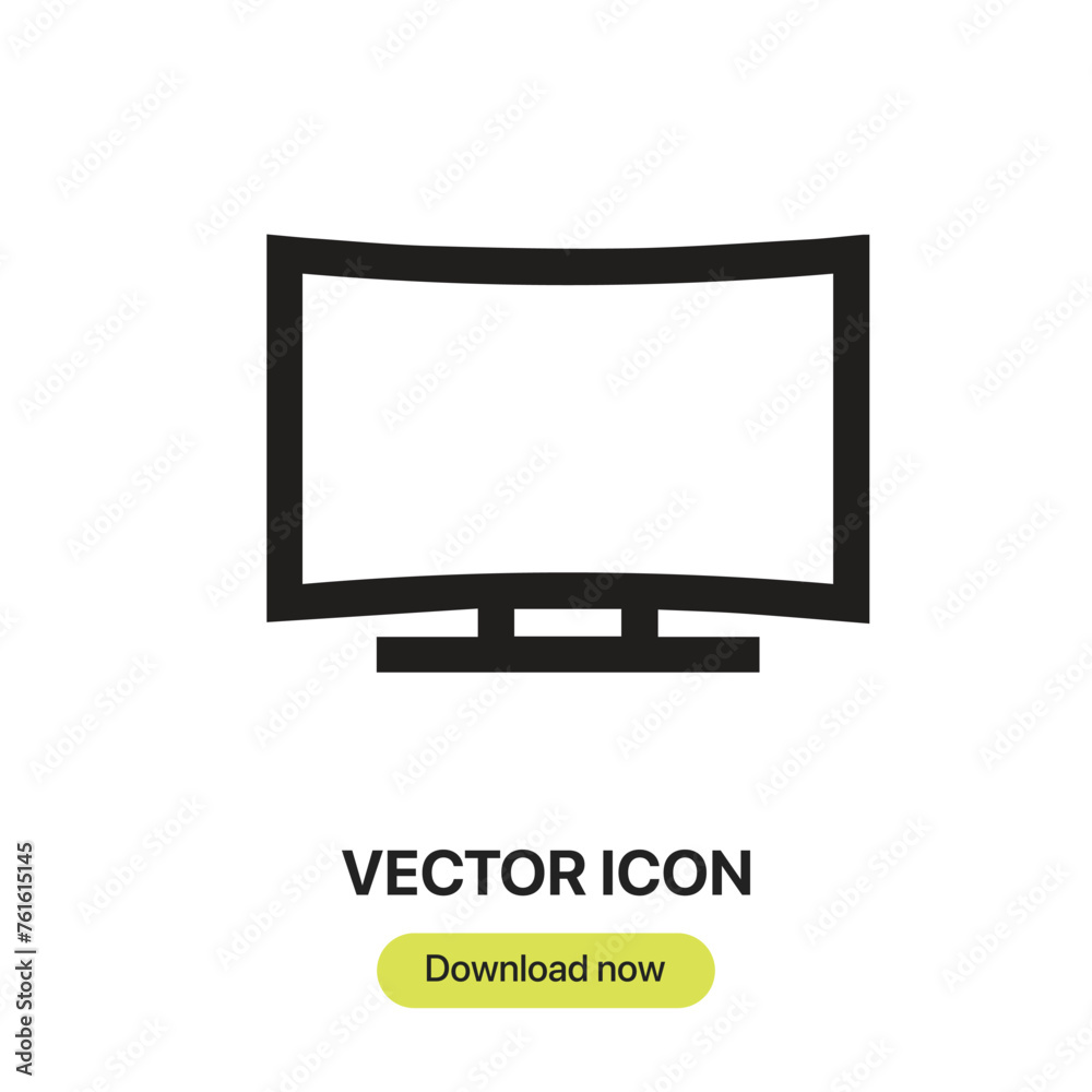 Aufkleber Television icon vector. Linear-style sign for mobile concept and web design. Television symbol illustration. Pixel vector graphics - Vector.	
