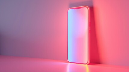 Glowing iPhone against Pastel Gradient: A Minimalistic 3D Render