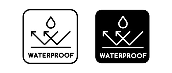 Waterproof icon vector set. Water protection symbol