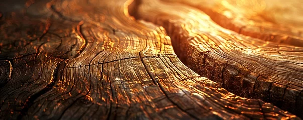 Zelfklevend Fotobehang Abstract old wood texture in warm light © Coosh448