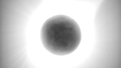Solar Eclipse. The moon moving in front of the sun