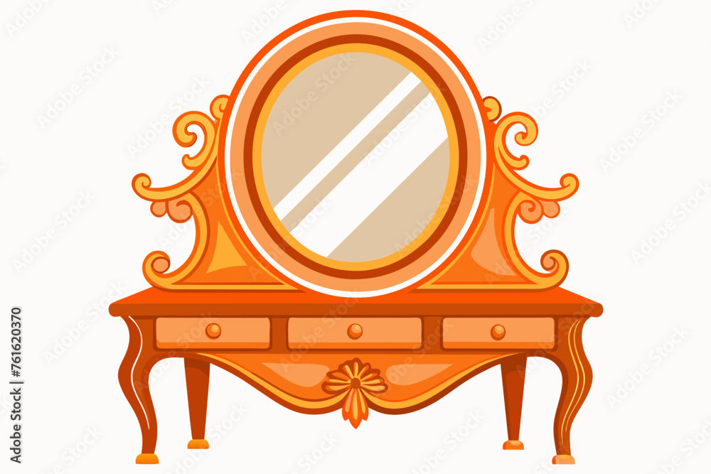 Wall mural Orange graceful vanity, flat style, Isolated on white background Vector illustration