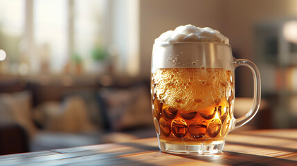 Mug of beer 3D render