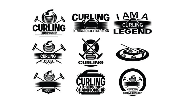 Curling  Silhouette, Cut File,  cutting files, printable design, Clipart