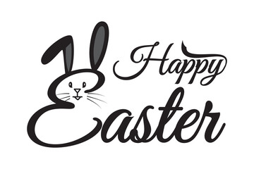 Happy Easter vintage vector calligraphy text. Modern  typography easter day design for poster, t-shirt, banner, logo. Hand drawn elegant modern vector calligraphy. Happy-easter-text-calligraphy
