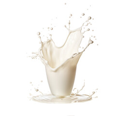 Splashing milk isolated on transparent or white background