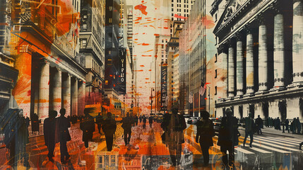Abstract illustration dedicated to the stock trading market. - obrazy, fototapety, plakaty