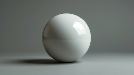 Minimalist White Sphere on Grey Background, generative ai