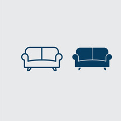 Sofa icon vector logo design template