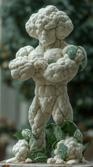 cauliflower supperhero man standing with arms folded