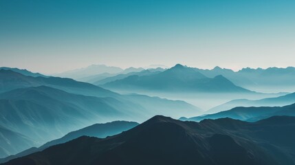 A minimalistic view of a mountain range    AI generated illustration