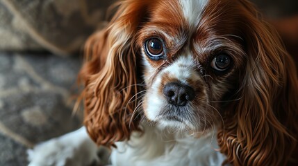A playful and affectionate Cavalier King Charles Spaniel radiating sweetness and loyalty     AI generated illustration