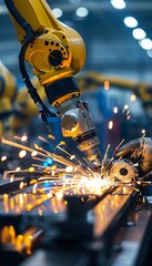 Robotic Arm Welding on Factory Floor