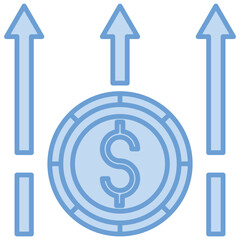 the currency icon is blue