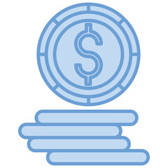 the currency icon is blue